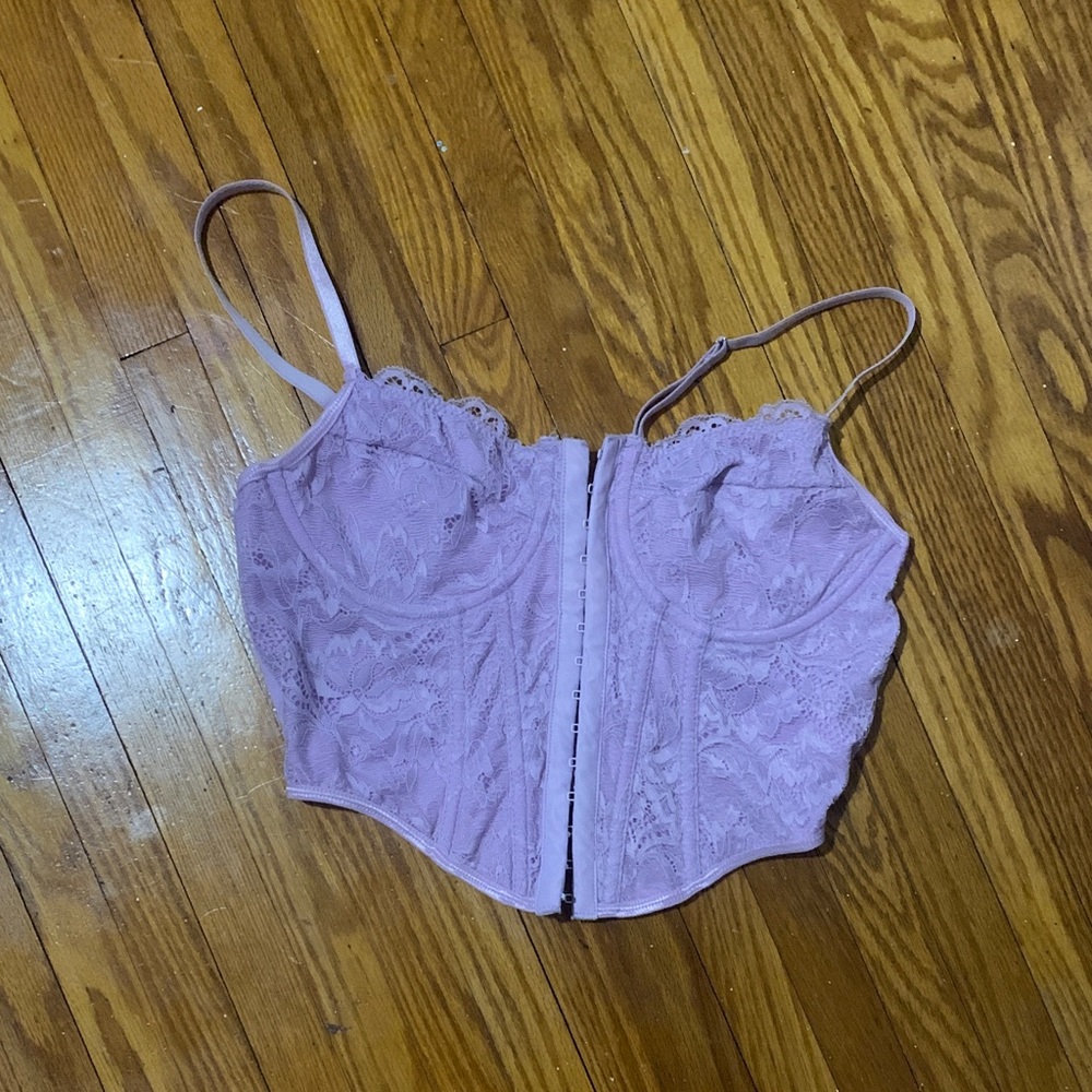 Urban Outfitters Pink Lace Corset Top